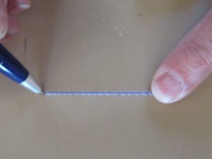 Drawing a tactile line with a ballpoint