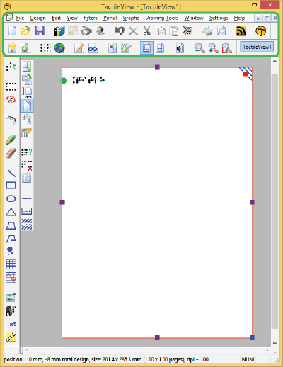 Menus, horizontal toolbars and files names