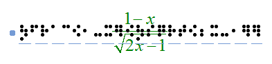 Matemaattinen tekstiotsikko TactileView-rakenteessa