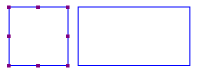 Square and rectangle (wider than the square)