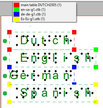 Colours give an overview of the braille tables in the design