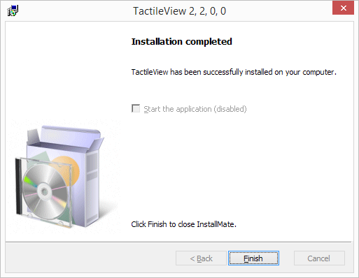 TactileView installation step 4: Installation complete