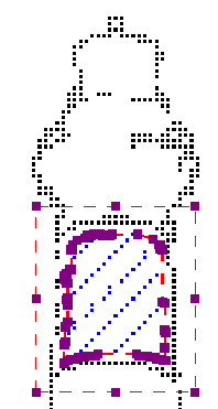 Add properties to the detected area, such as Fill style: texture