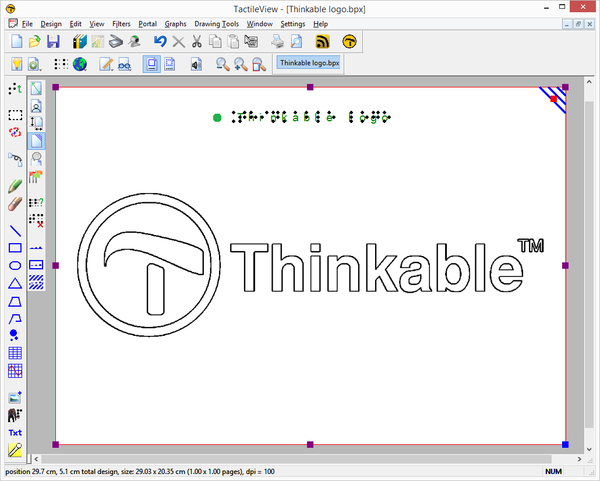 Thinkable logo in TactileView