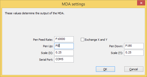 MDA settings