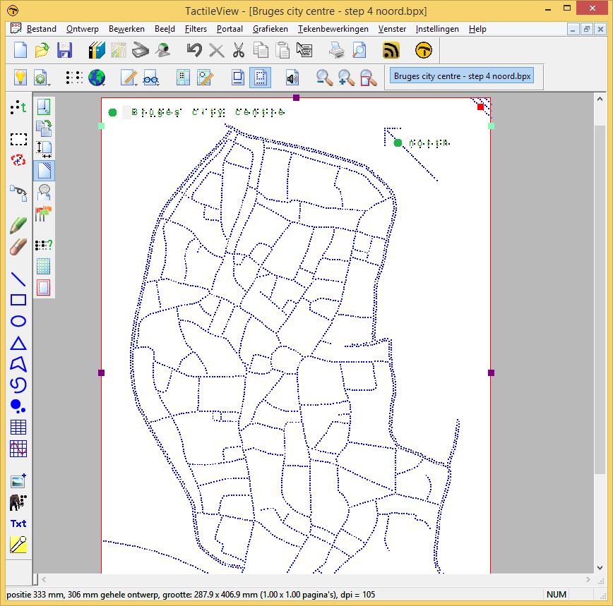 Tactile map of Bruges in TactileView