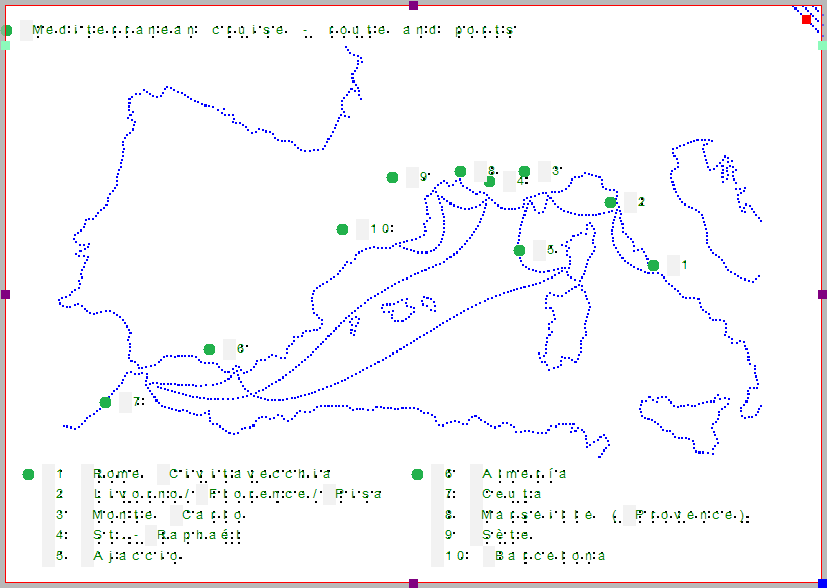 Tactile map of the Mediterranean cruise