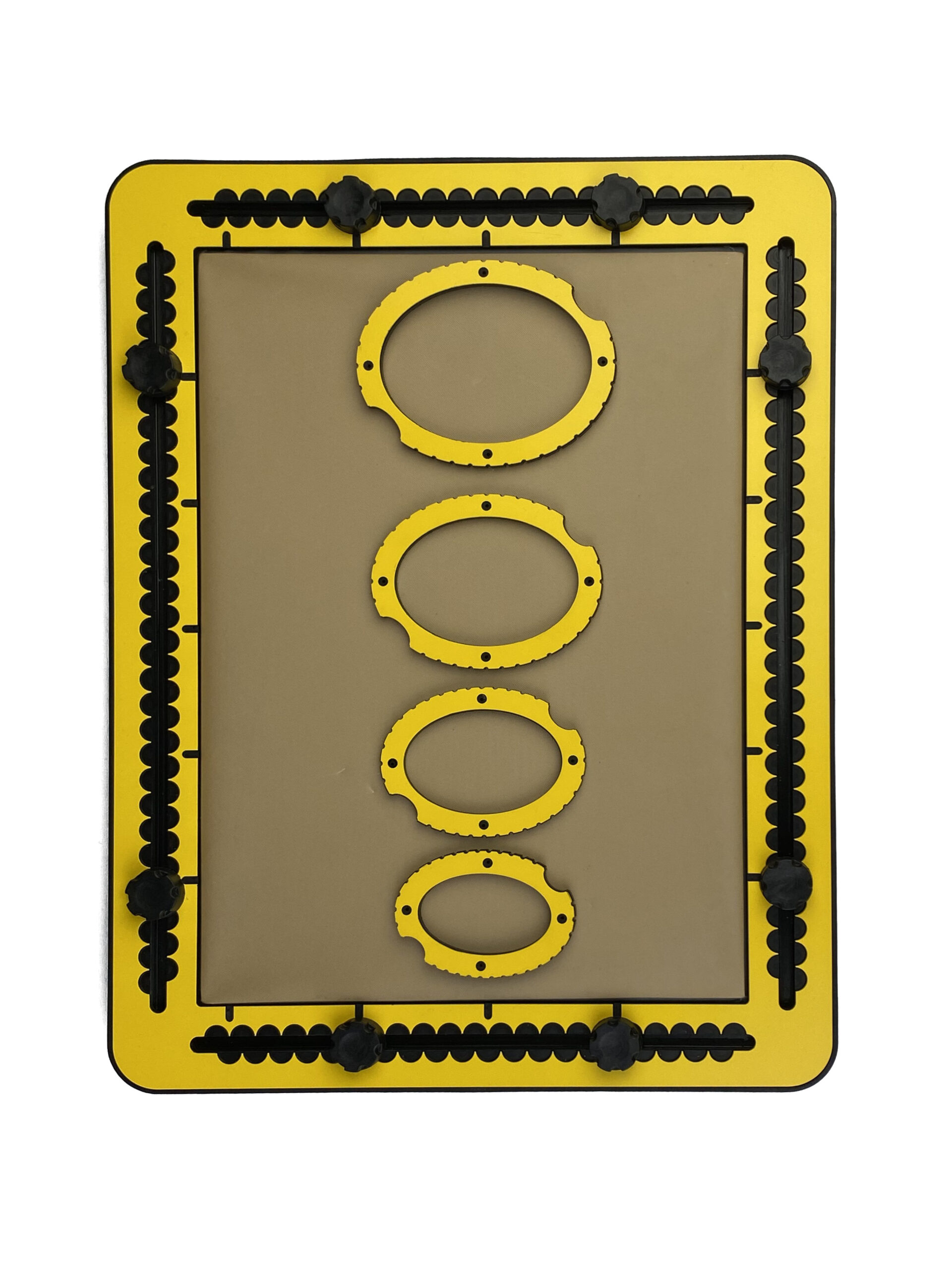 Photo of four Oval Templates on the TactiPad