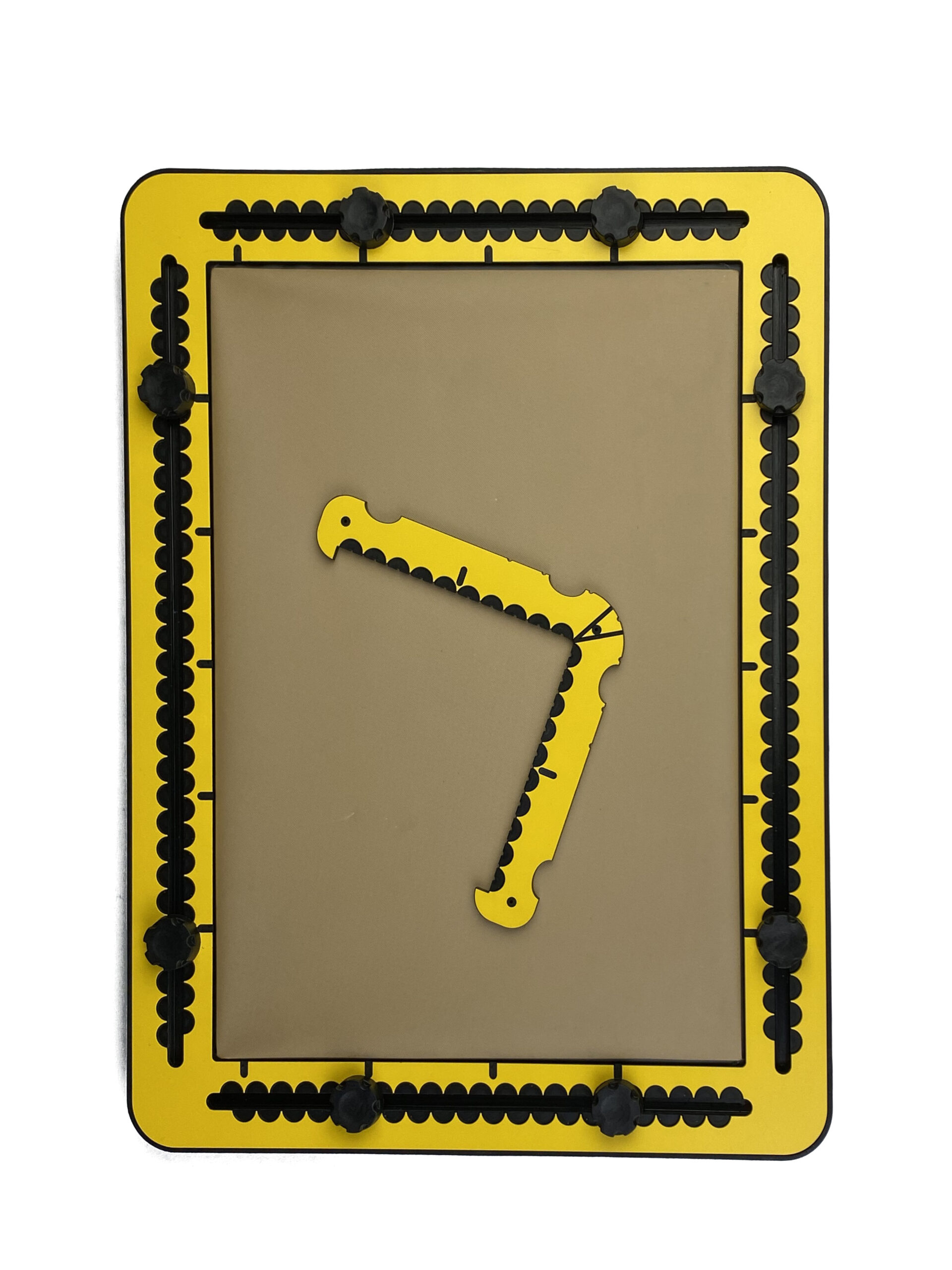 Photo of the Rectangle Hook Template on the TactiPad