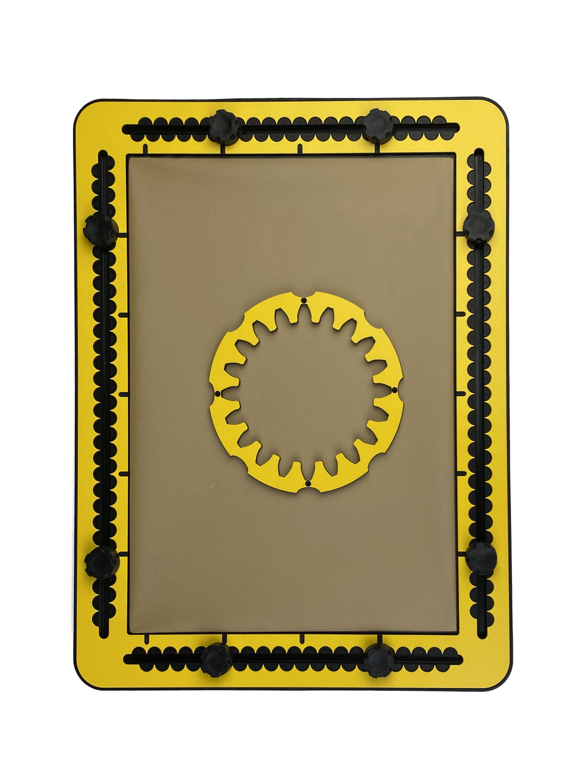 Photo of a Spur Wheel Template on the TactiPad