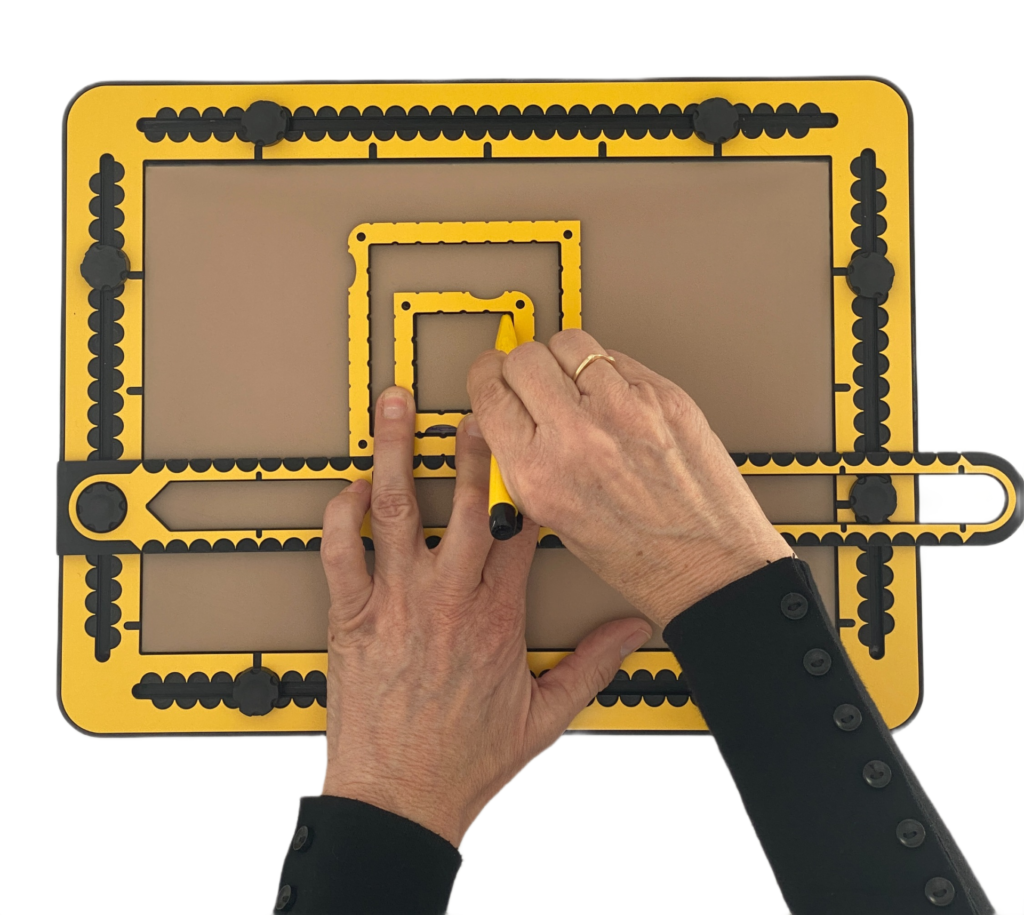 Drawing the top line when smaller square is placed on bottom line in symmetrical position.